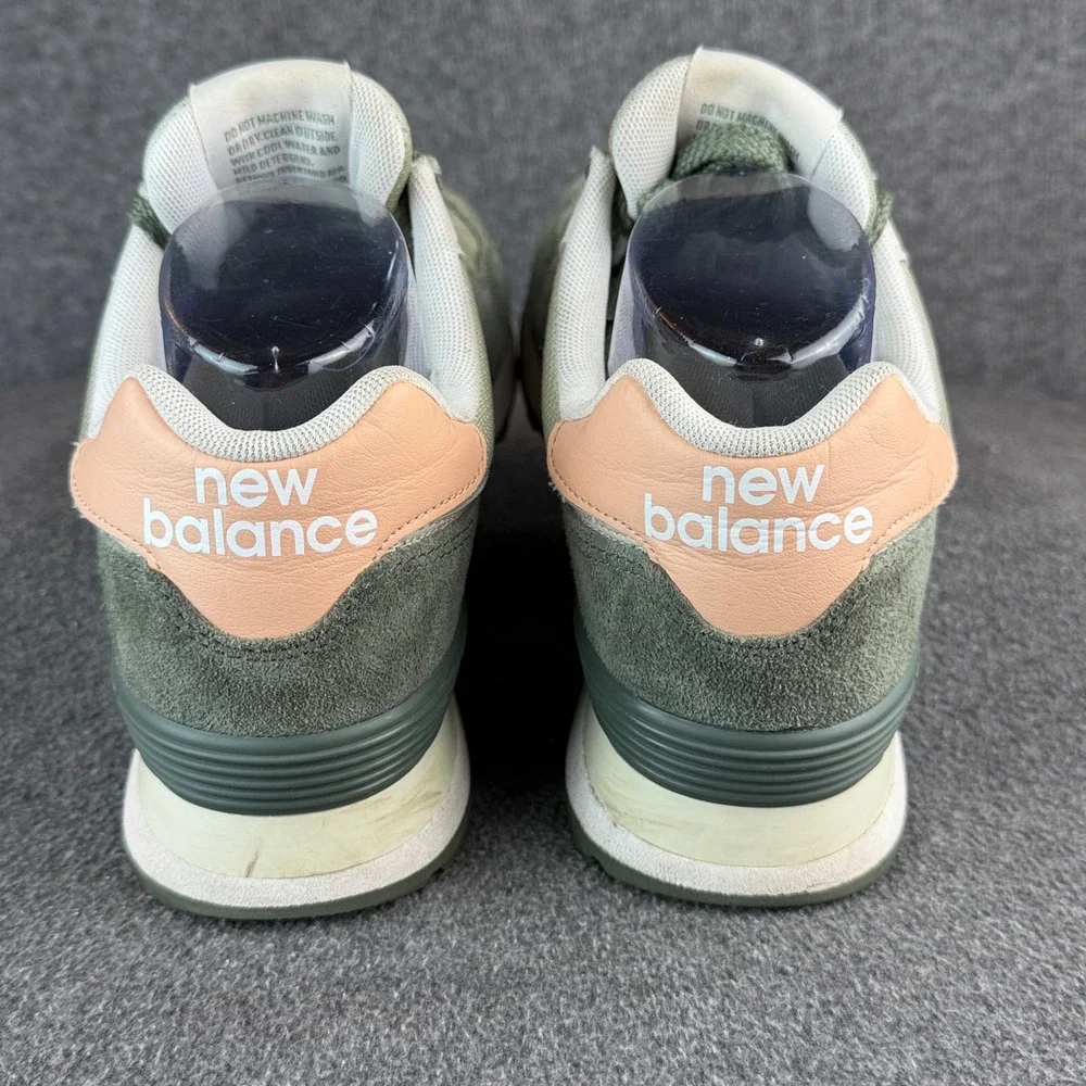 New Balance Women's Green & Peach 574 Sneaker